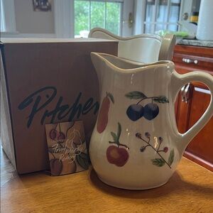 Longaberger Ceramic “Fruit Medley” Pitcher